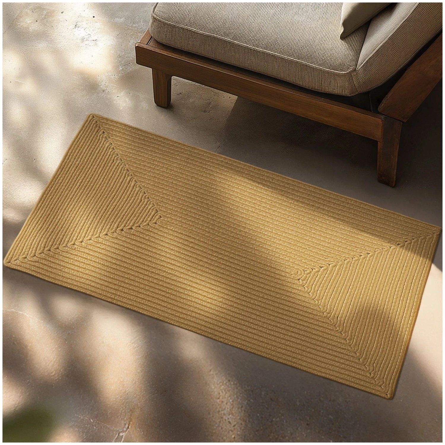 Tectake Geflochtener Teppich Raya Verschiedene Größen Boho Stil  Für In  und Outdoor 60 x 90 cm 90 x 60 x 0 50 cm Braun