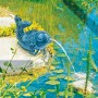 Heissner Wasserspeier Fisch Bronze im Gartenteich, Teichdeko mit Wasserspiel.