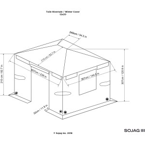 Sojag Winterabdeckung für Pavillon 365x610cm, Zubehör für Lauben und Pavillons.