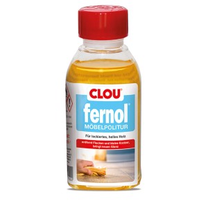Clou Fernol Möbelpolitur Hell, 150ml Flasche. Holzpflege für helle Möbel.