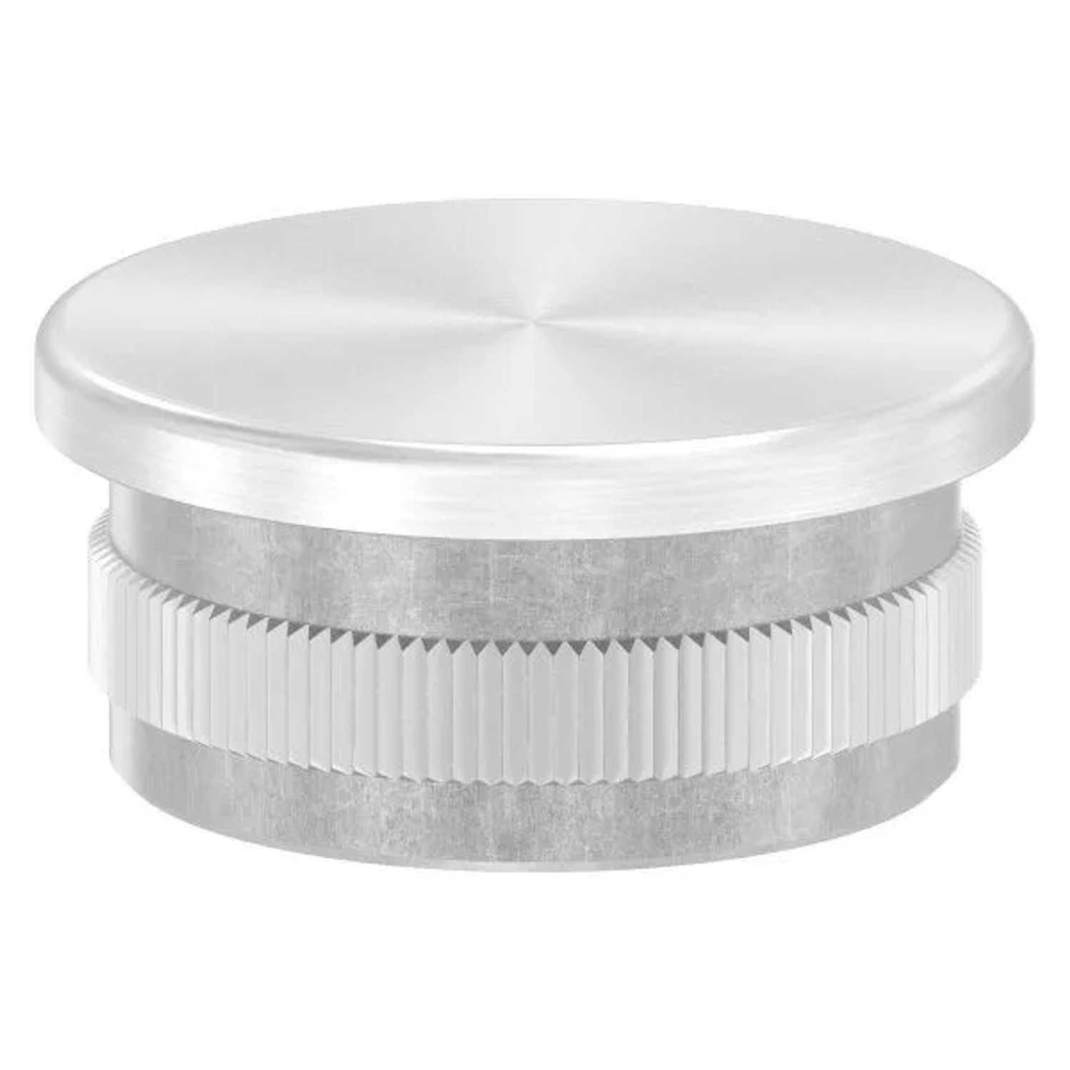 FeNau Einsteckkappe V2A Edelstahl Für Rohr Ø 33,7 mm 2,0 mm Wandstärke Flach Gerändelt