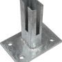Verzinkte Bodenplatte 10x15 cm für Pfostenaufnahme im Zaunbau.