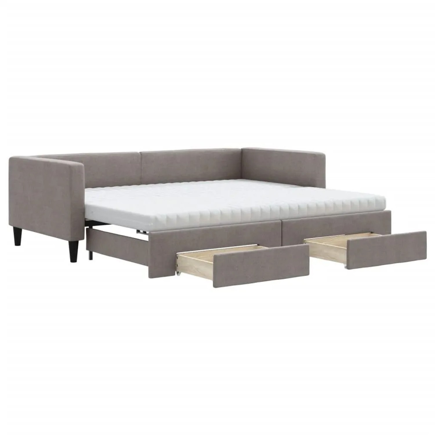 vidaXL Tagesbett Ausziehbar mit Schubladen Taupe 90x200 cm Stoff 3196635 günstig online kaufen