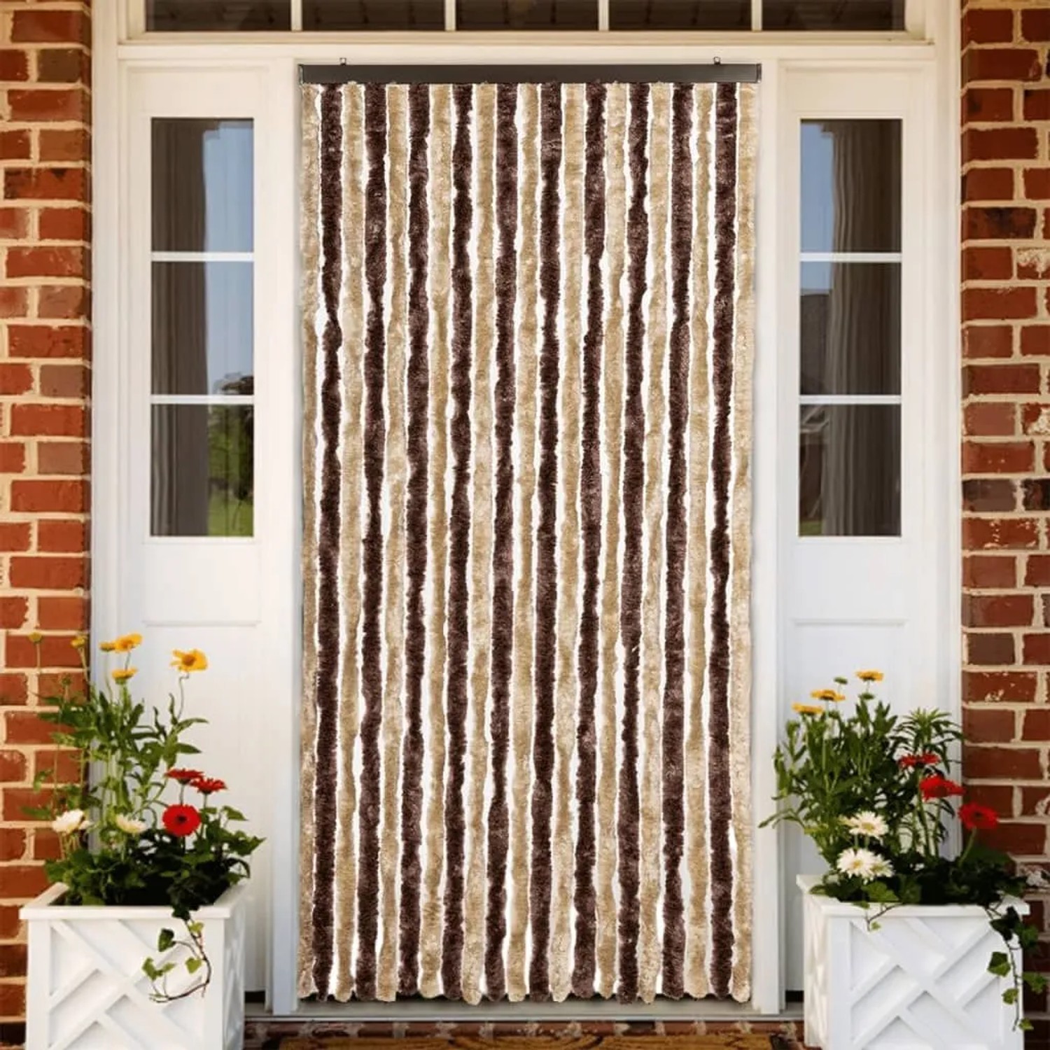 vidaXL Insektenschutz-Vorhang Beige und Hellbraun 90x220 cm Chenille 240571_2