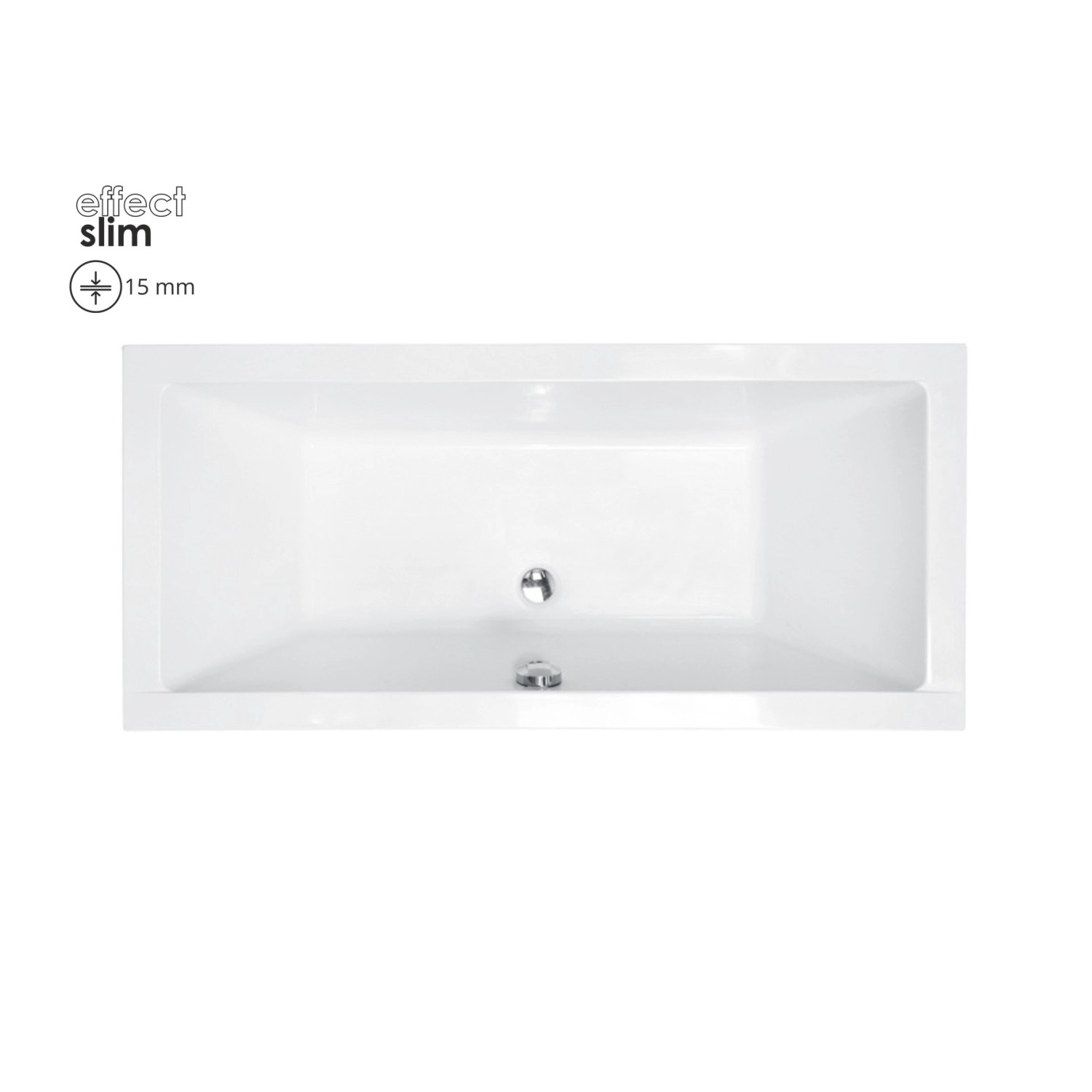 Bad Land Badewanne Rechteck QUADRO SLIM 165x75 Ablauf Füße