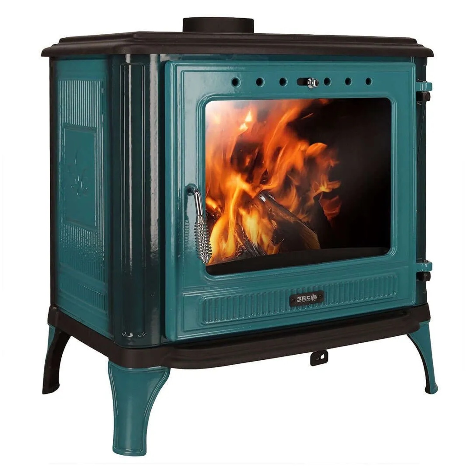 365 Kaminofen Ferrox 75 Türkis Emailliert 10,5 kW günstig online kaufen