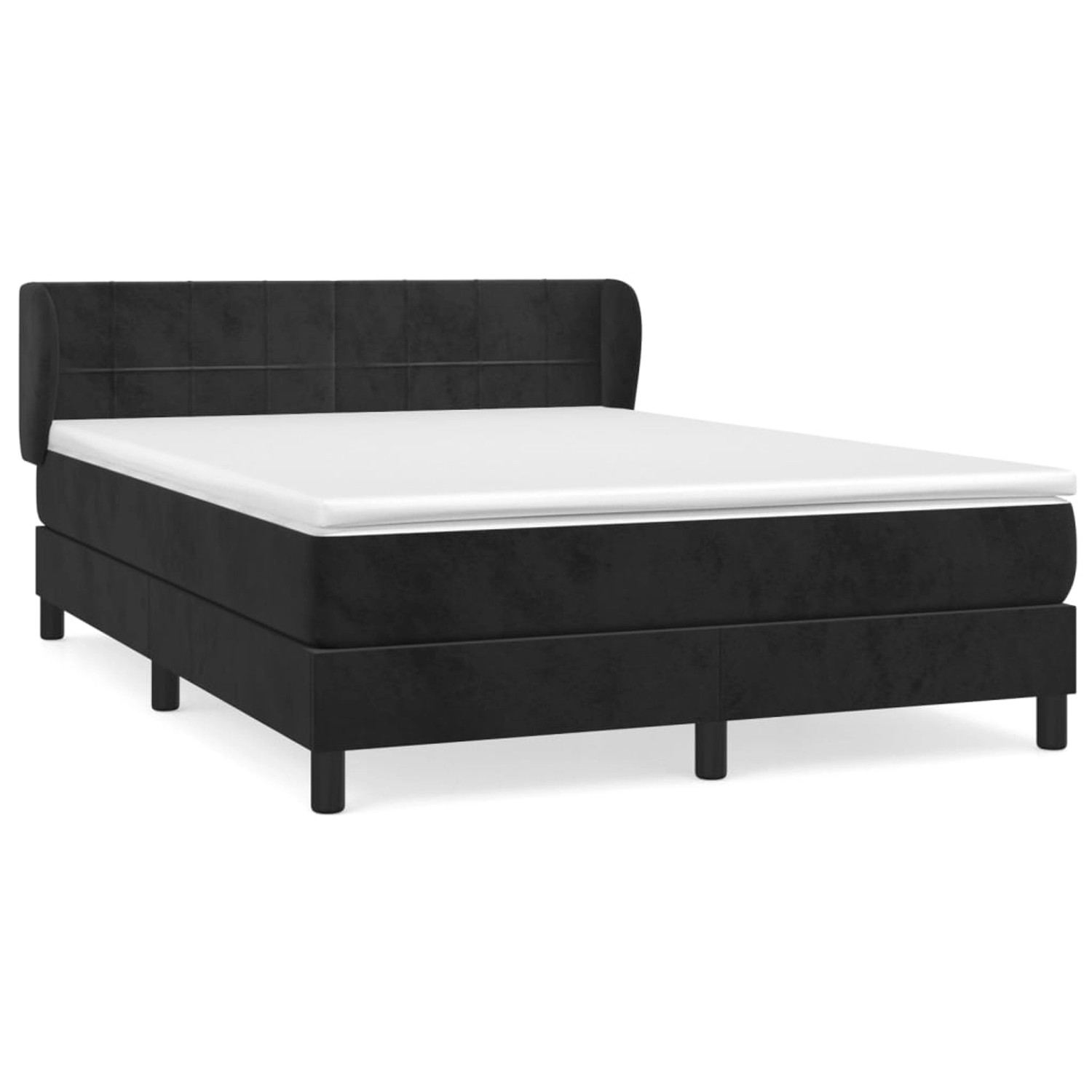 vidaXL Boxspringbett mit Matratze Schwarz 140x200 cm Samt 3127495 günstig online kaufen