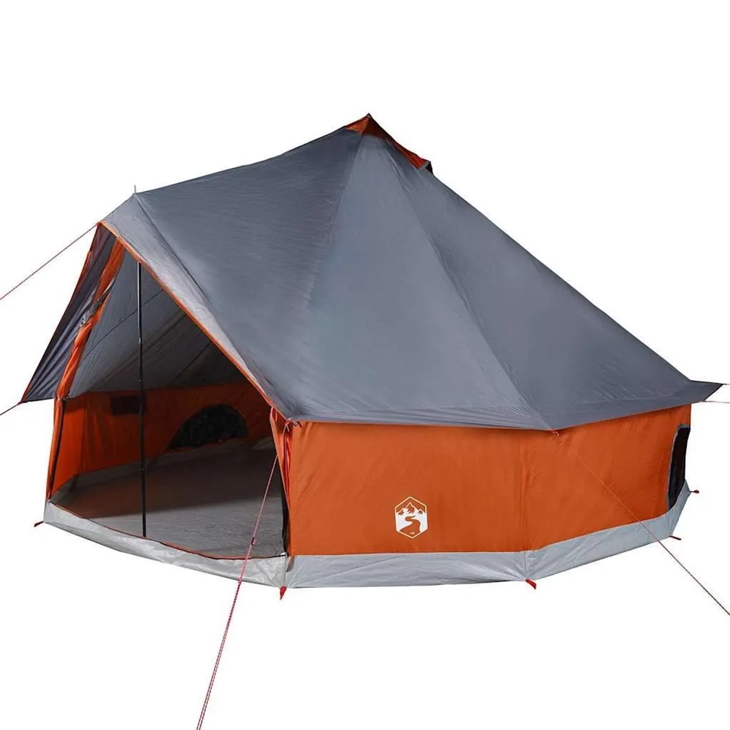 vidaXL Tipi-Familienzelt 12 Personen Grau und Orange Wasserdicht 94593