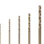 Bosch Stahlbohrer Pro Mini X-Line-Set HSS-G, 7 goldfarbene Spiralbohrer in verschiedenen Größen.