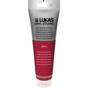 Tube Lukas Cryl Studio Premium Acrylfarbe, 125ml, Kadmiumrot Dunkel.