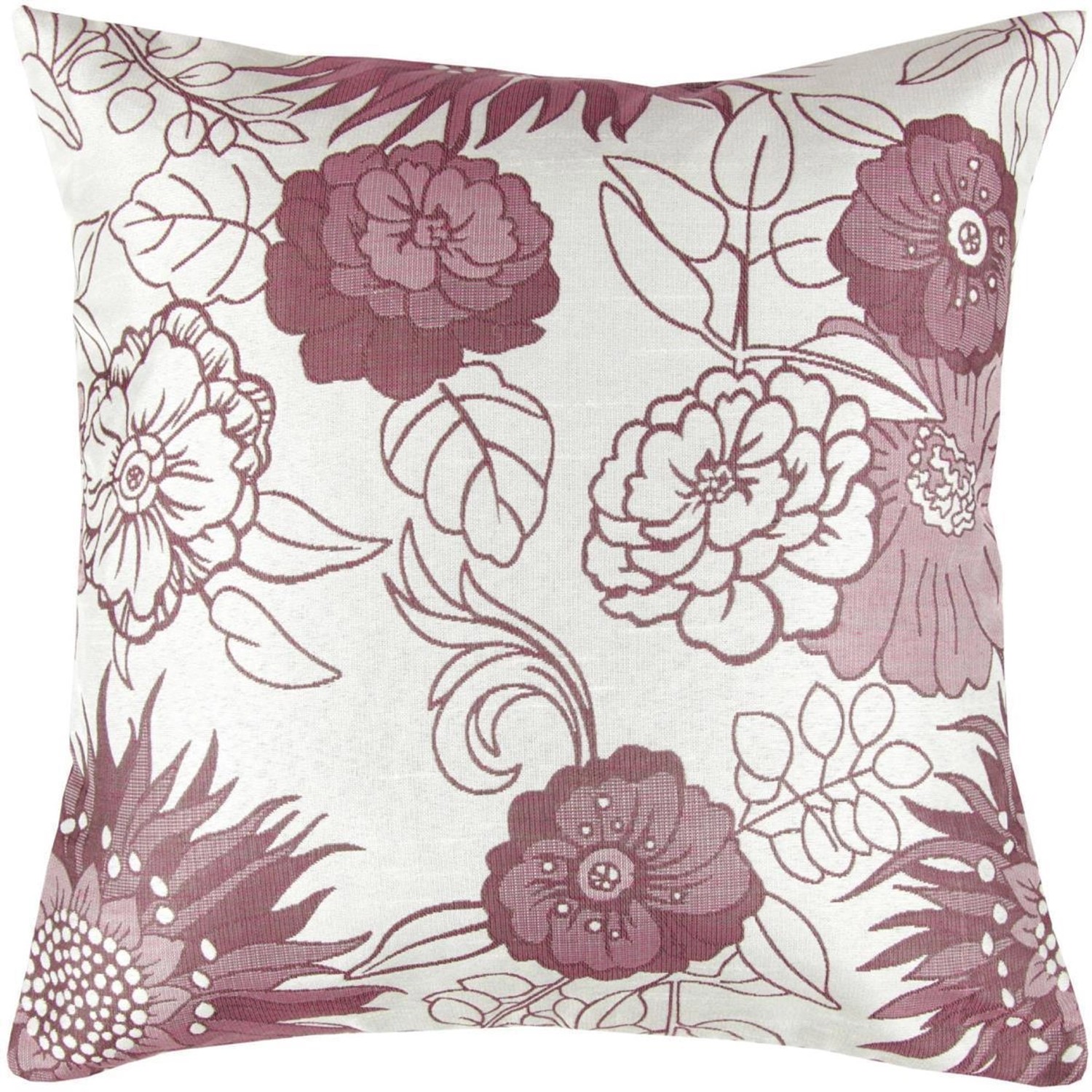 Arsvita Kissenhülle Blumenmuster 40 x 40 cm Silbergrau Bordaux günstig online kaufen