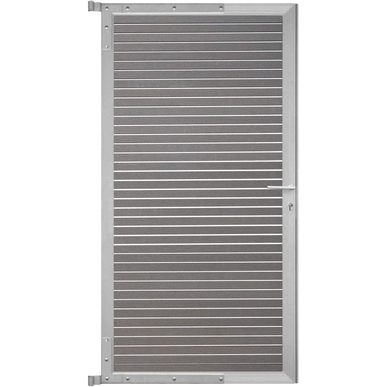 GartenLand Steckzauntor Air Gap ca. 90 x 175 cm WPC Schiefergrau Aluminium günstig online kaufen