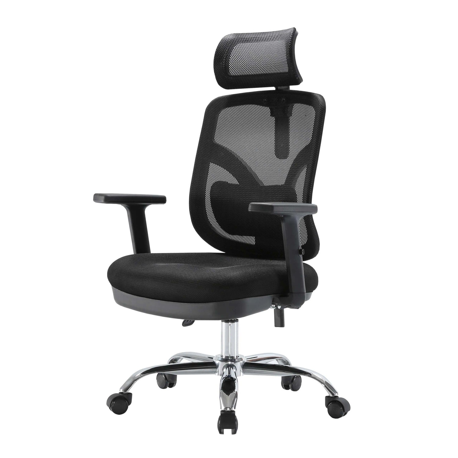 SIHOO Schreibtischstuhl Ergonomisch Verstellbare Lordosenstütze Armlehne Schwarz