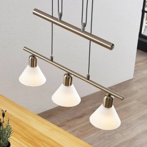 Lindby Pendelleuchte Delira 9624694 Modern in Alu aus Metall 3-flammig E14 Wohnzimmerleuchte