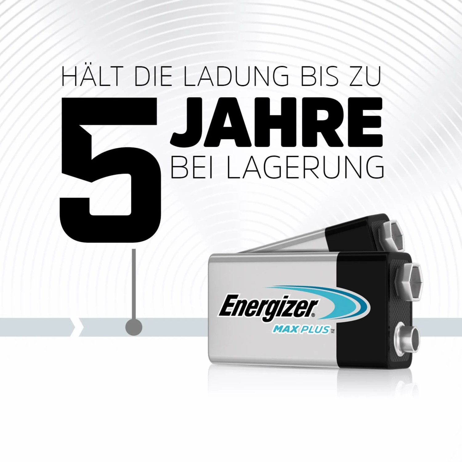Energizer Max Plus 9V E-Block Batterie, Alkali-Batterie für langlebige Power, 1 Stück.