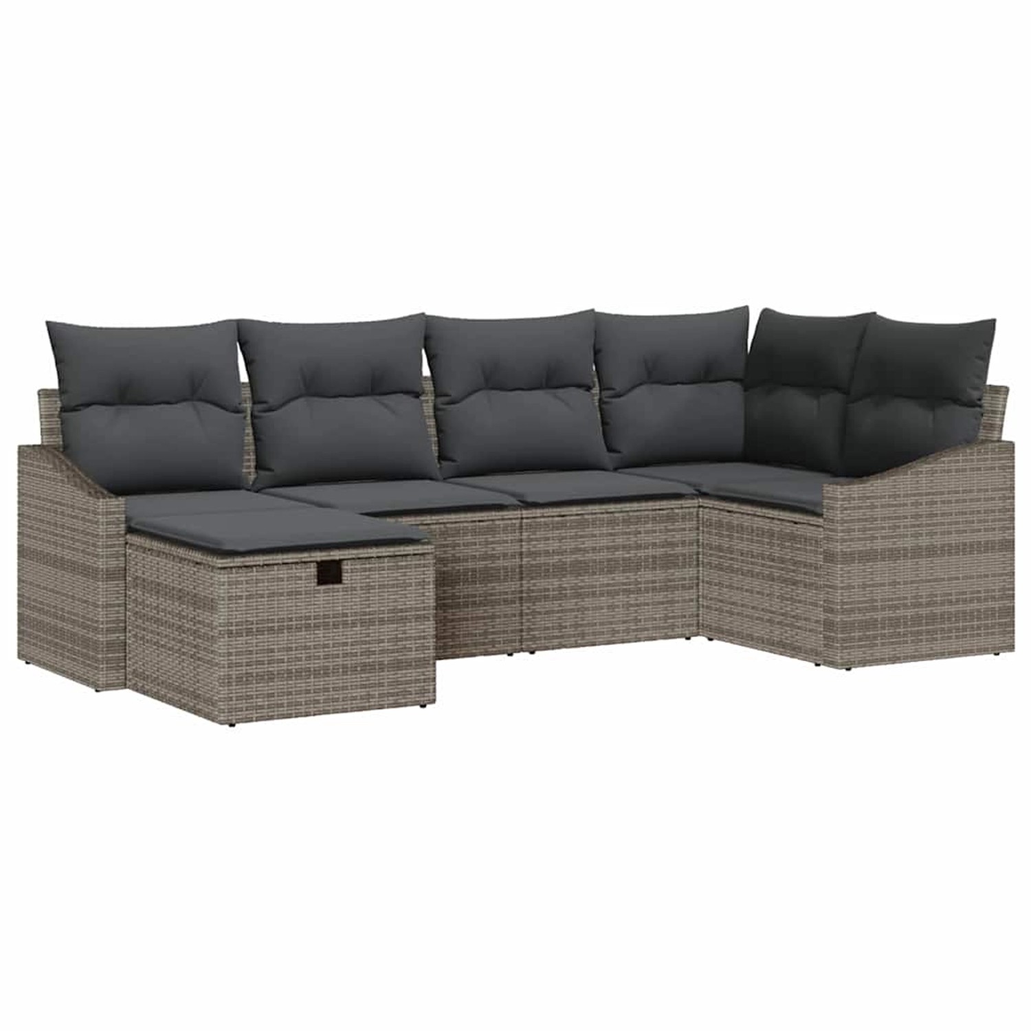 vidaXL Garten-Sofa-Set mit Kissen mit Speicher 6-Tlg Grau 3359278 günstig online kaufen