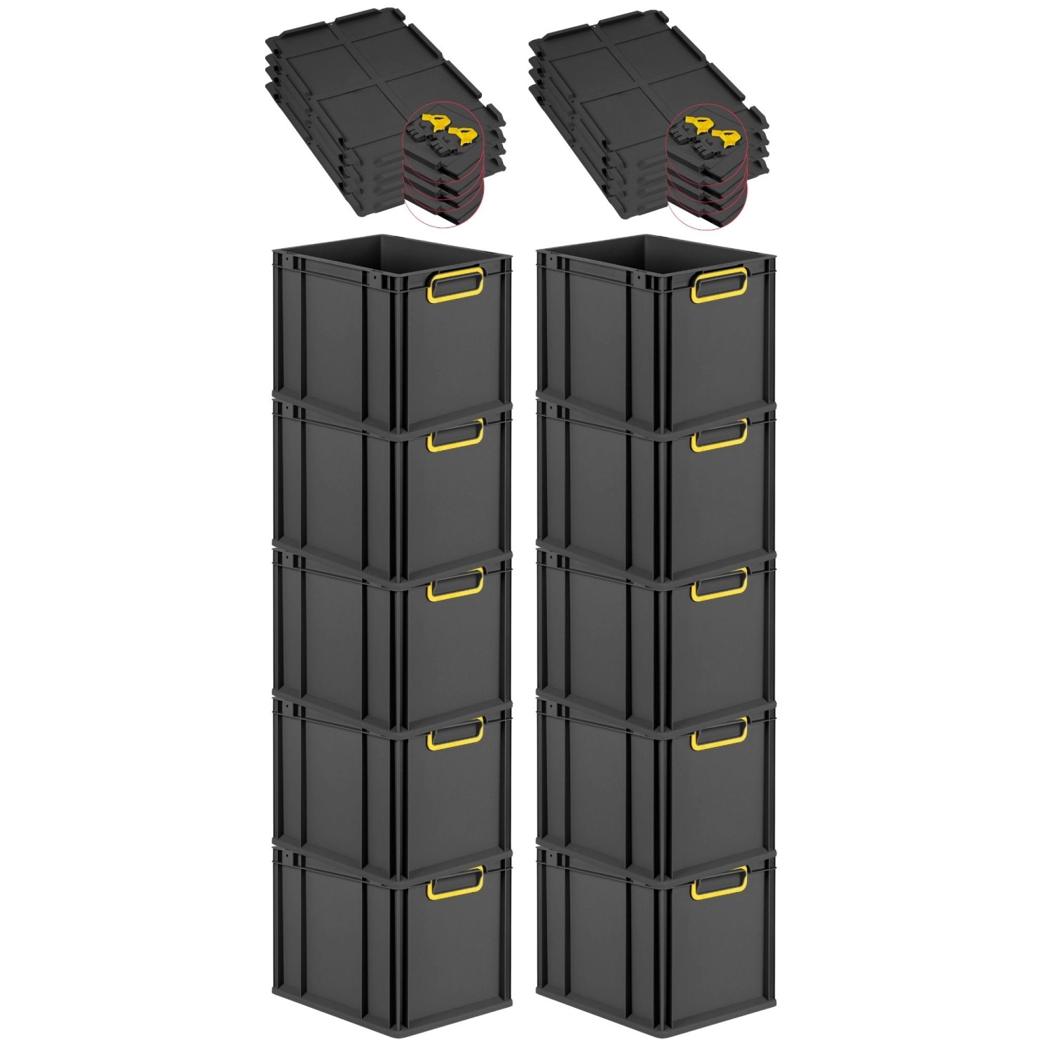 PROREGAL SuperSparSet 10x Eurobox Nextgen Color Mit Scharnierdeckel HxBxT 3 günstig online kaufen