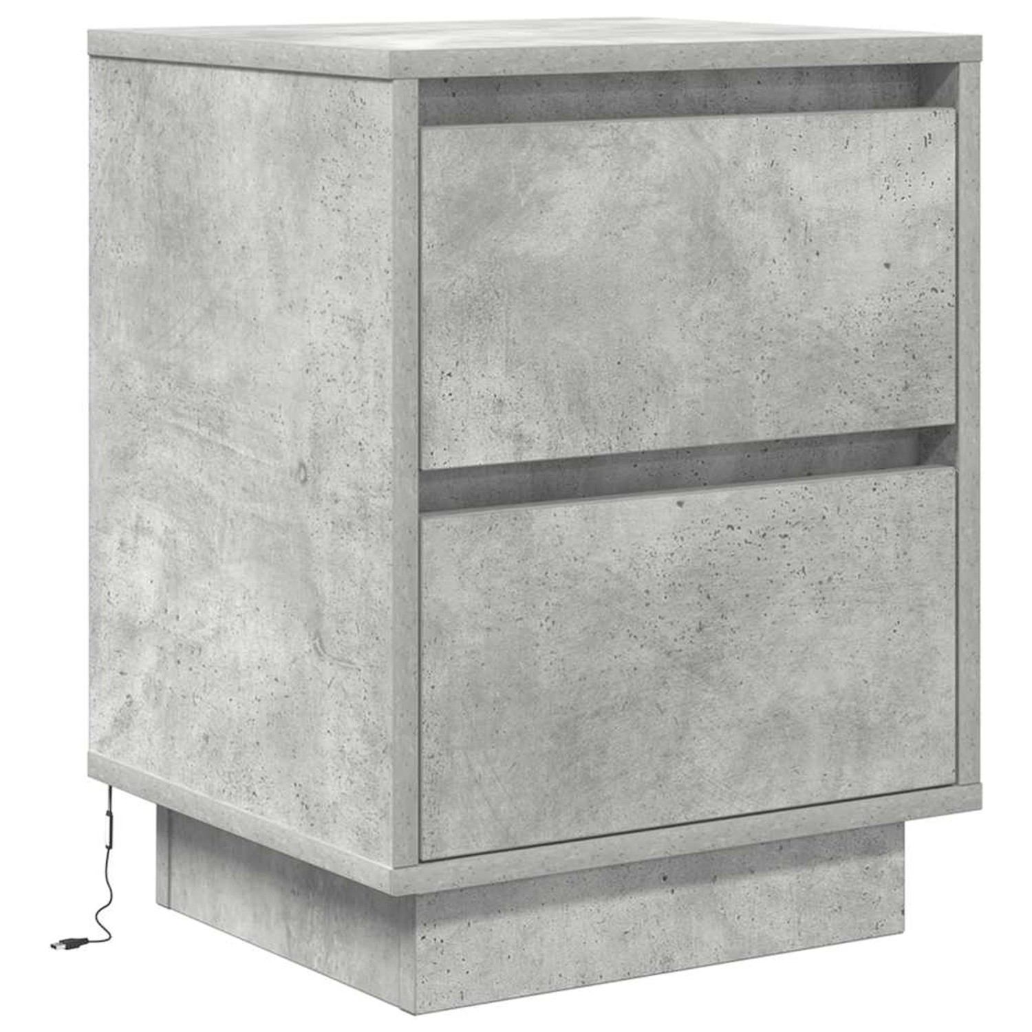 vidaXL Nachttisch mit LED-Leuchten Betongrau 38x34x50 cm 861289 günstig online kaufen