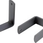 2 anthrazitfarbene Verbinder für Lipson Corner-Loungesets aus Aluminium.