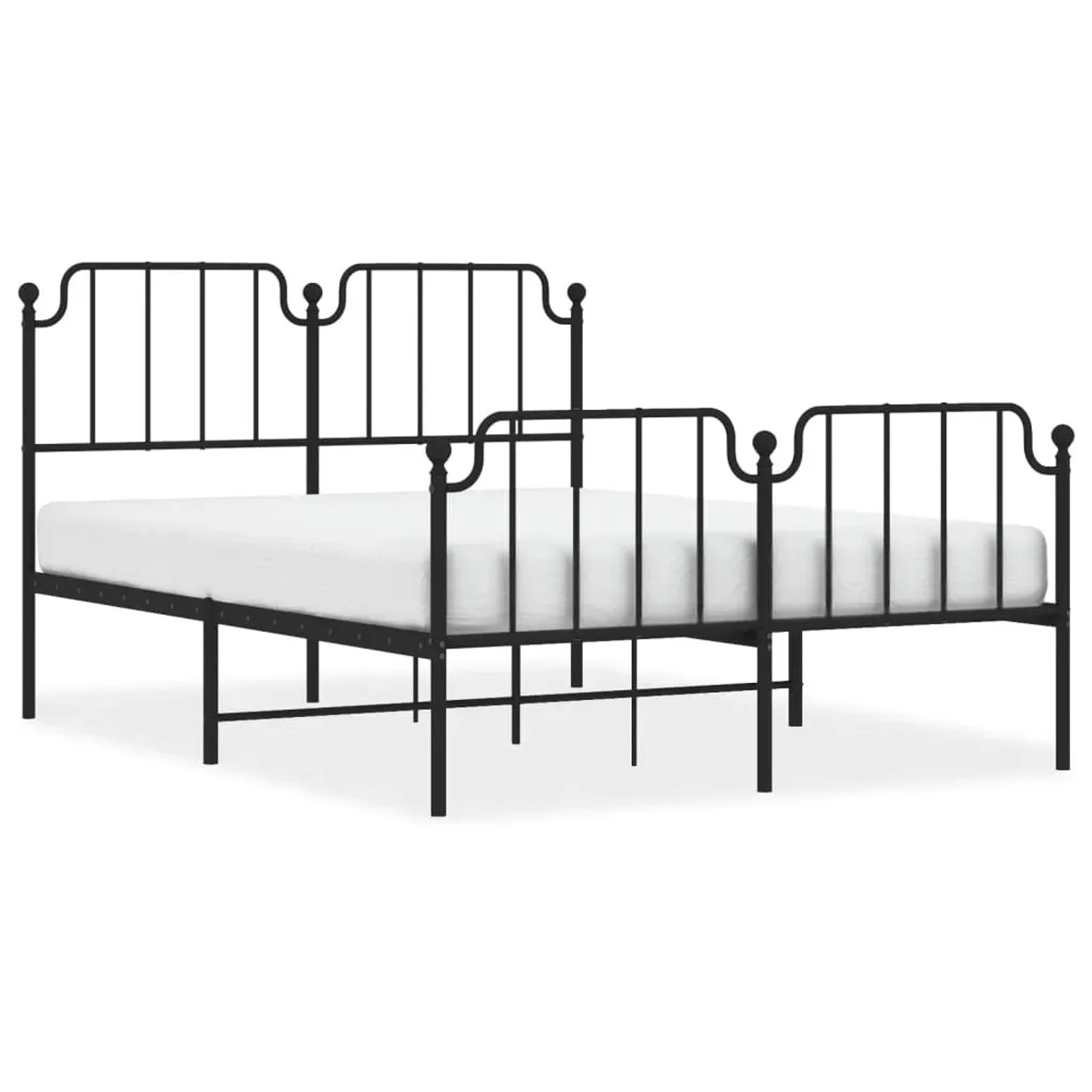 vidaXL Bettgestell mit Kopf- und Fußteil Metall Schwarz 150x200 cm Modell 181930073