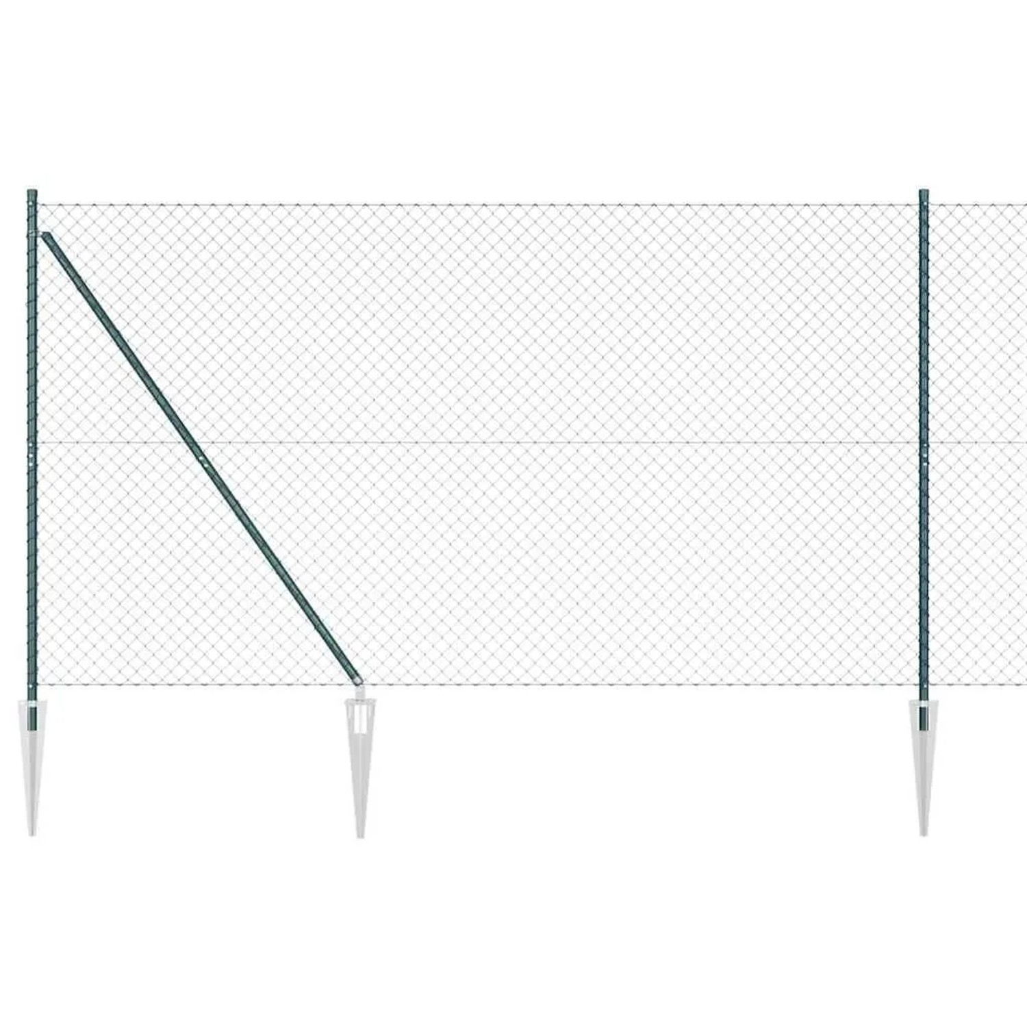 vidaXL Zaunpfosten Grün 1,5 x 25 m 60 x 60 mm Maschenweite Stahl 3351172 günstig online kaufen