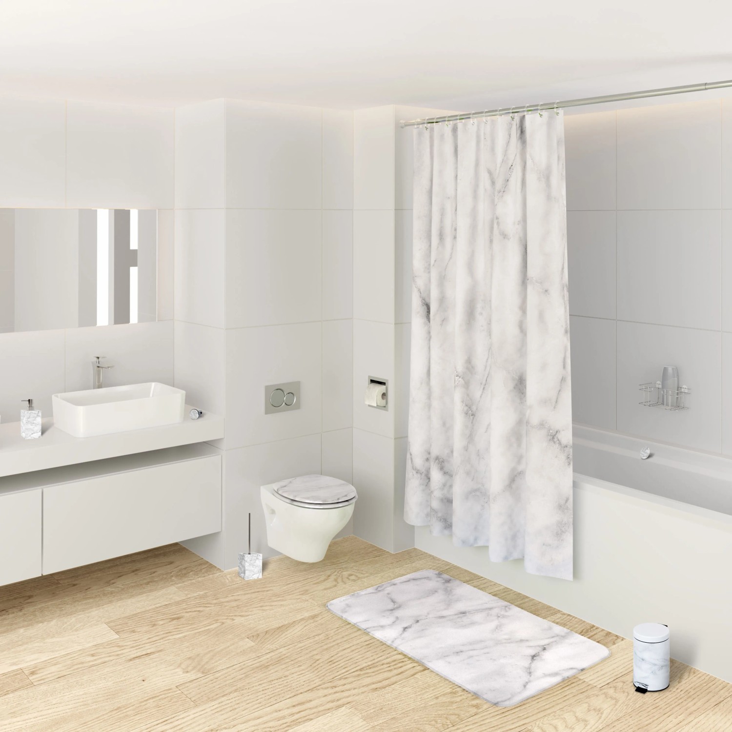 SANILO WC-Sitz Marmor mit Absenkautomatik in modernem Badezimmer.