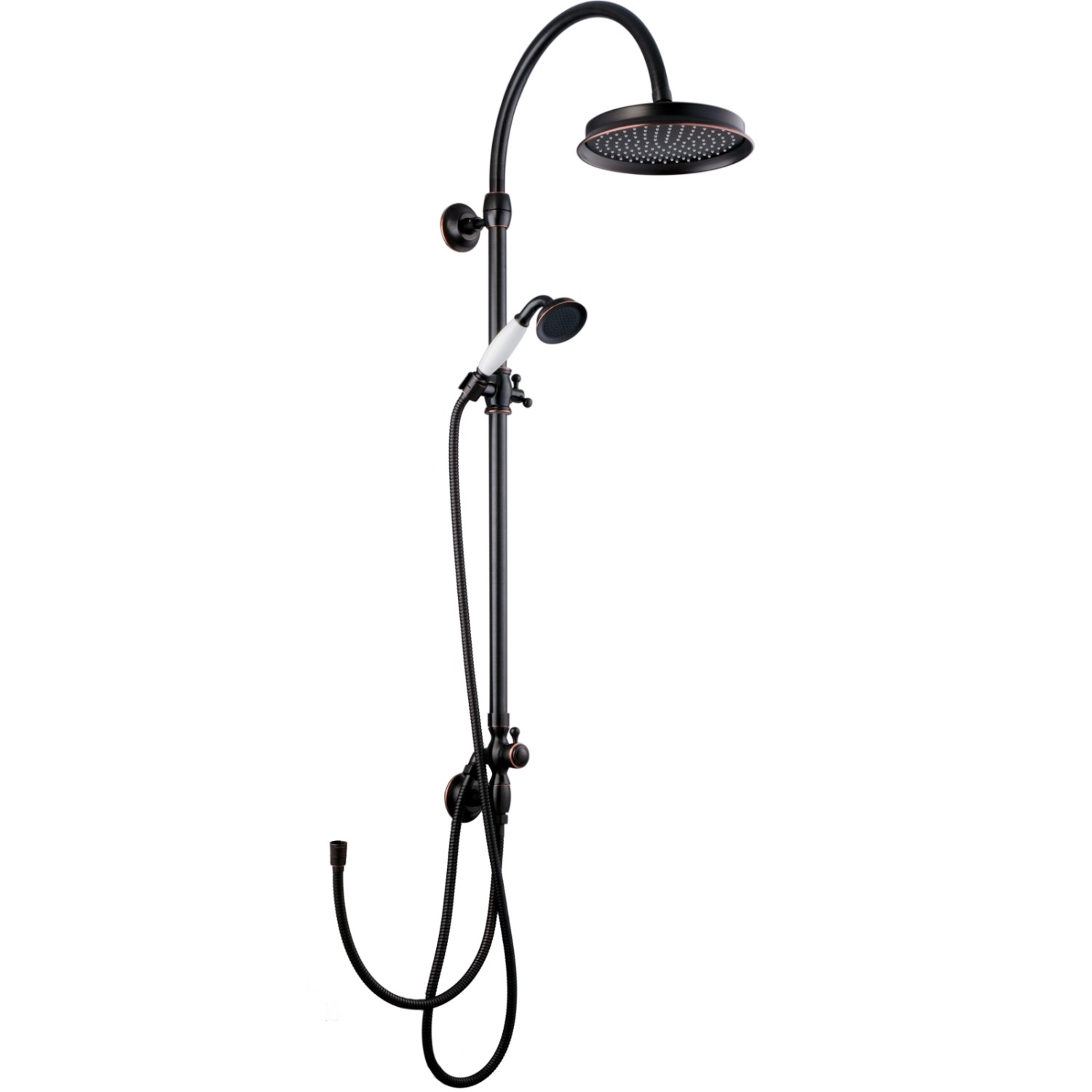 PaulGurkes schwarze Regendusche Retro Aufputz Duschsystem