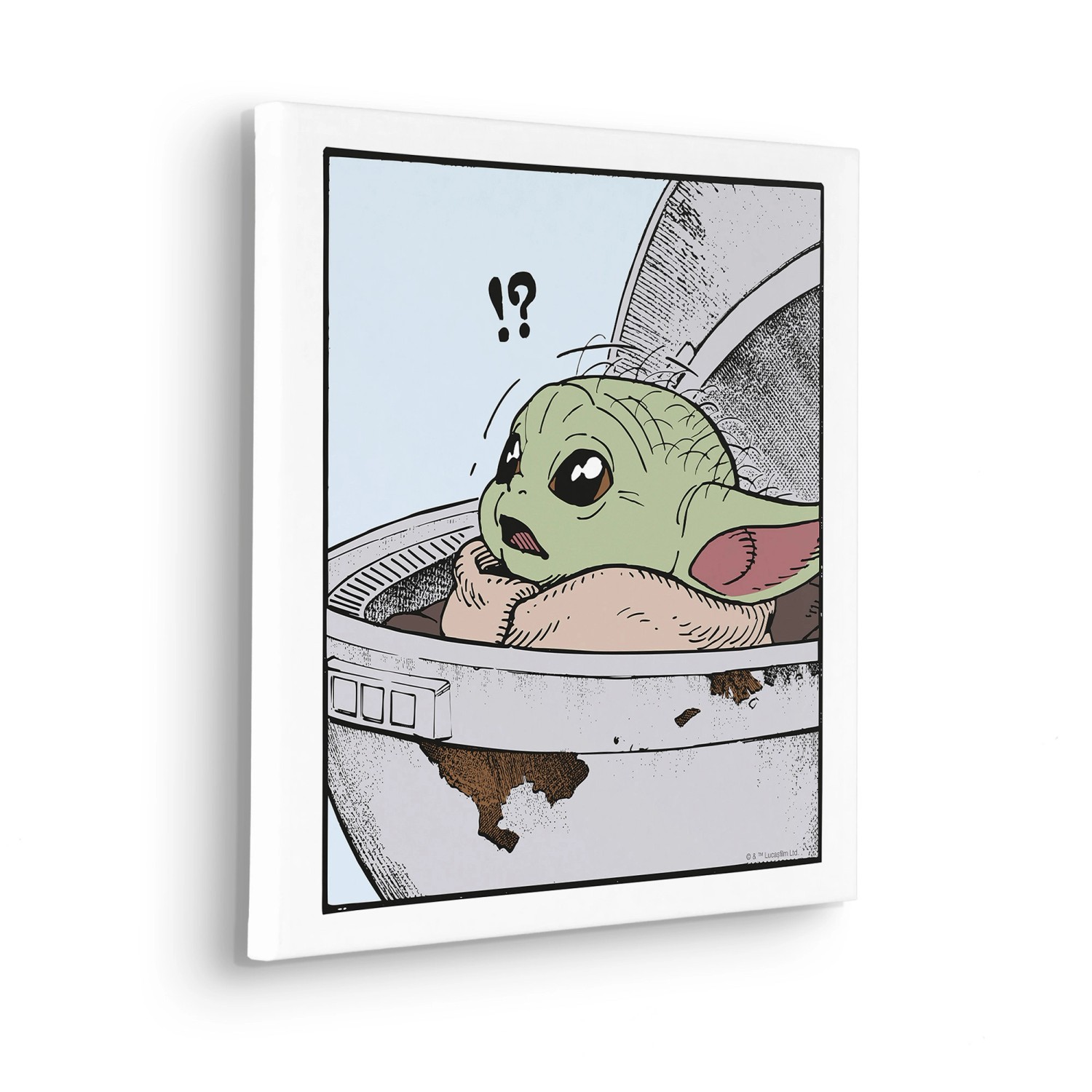 Komar Keilrahmenbild Star Wars The Mandalorian Grogu Shocked Blau günstig online kaufen