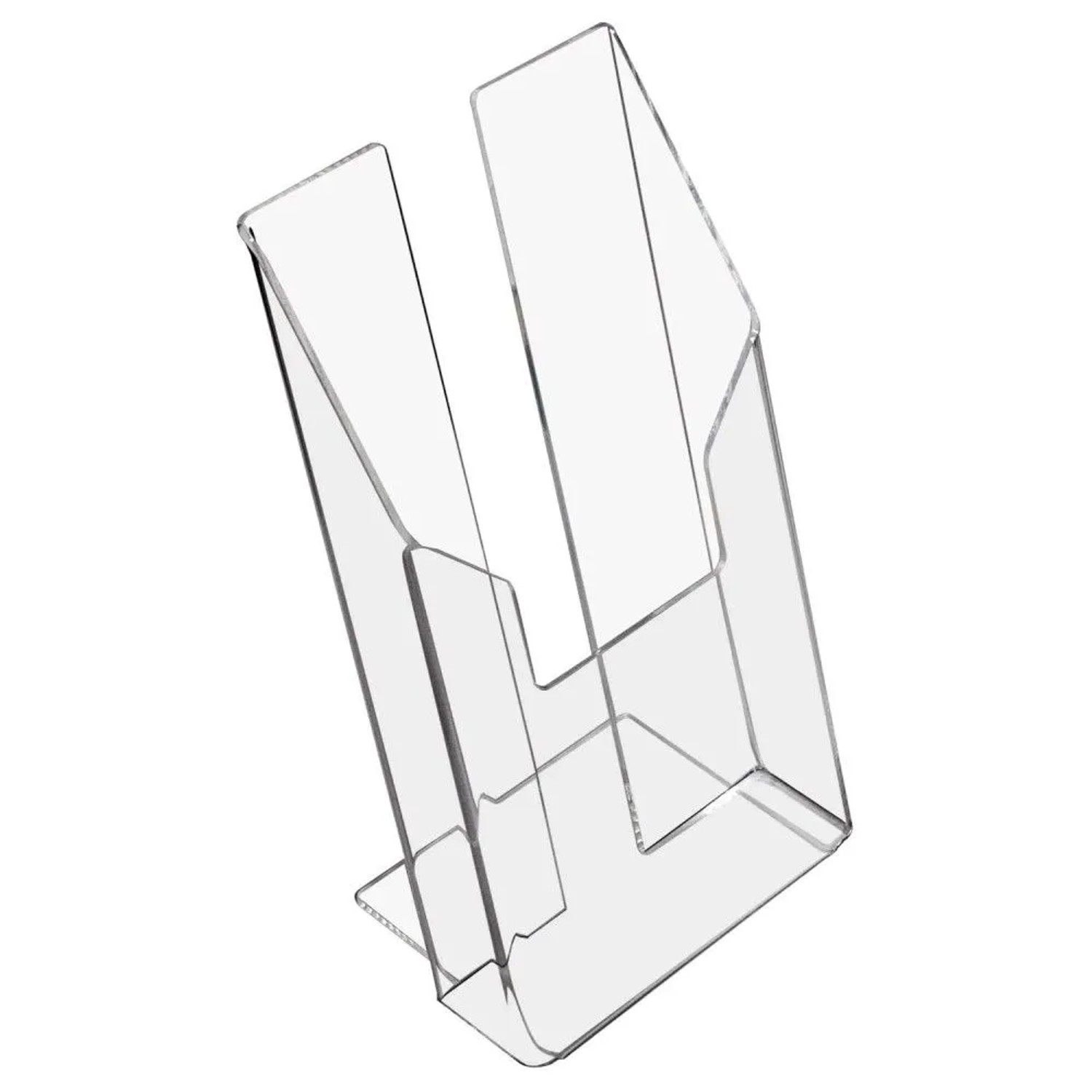 HMF 46960 Acryl Prospekthalter DIN A6 Hochformat 11 x 19,5 x 9 cm Glasklar