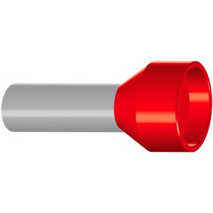 Hilpress Aderendhülse, isoliert, rot, 10 mm², 21 mm lang.