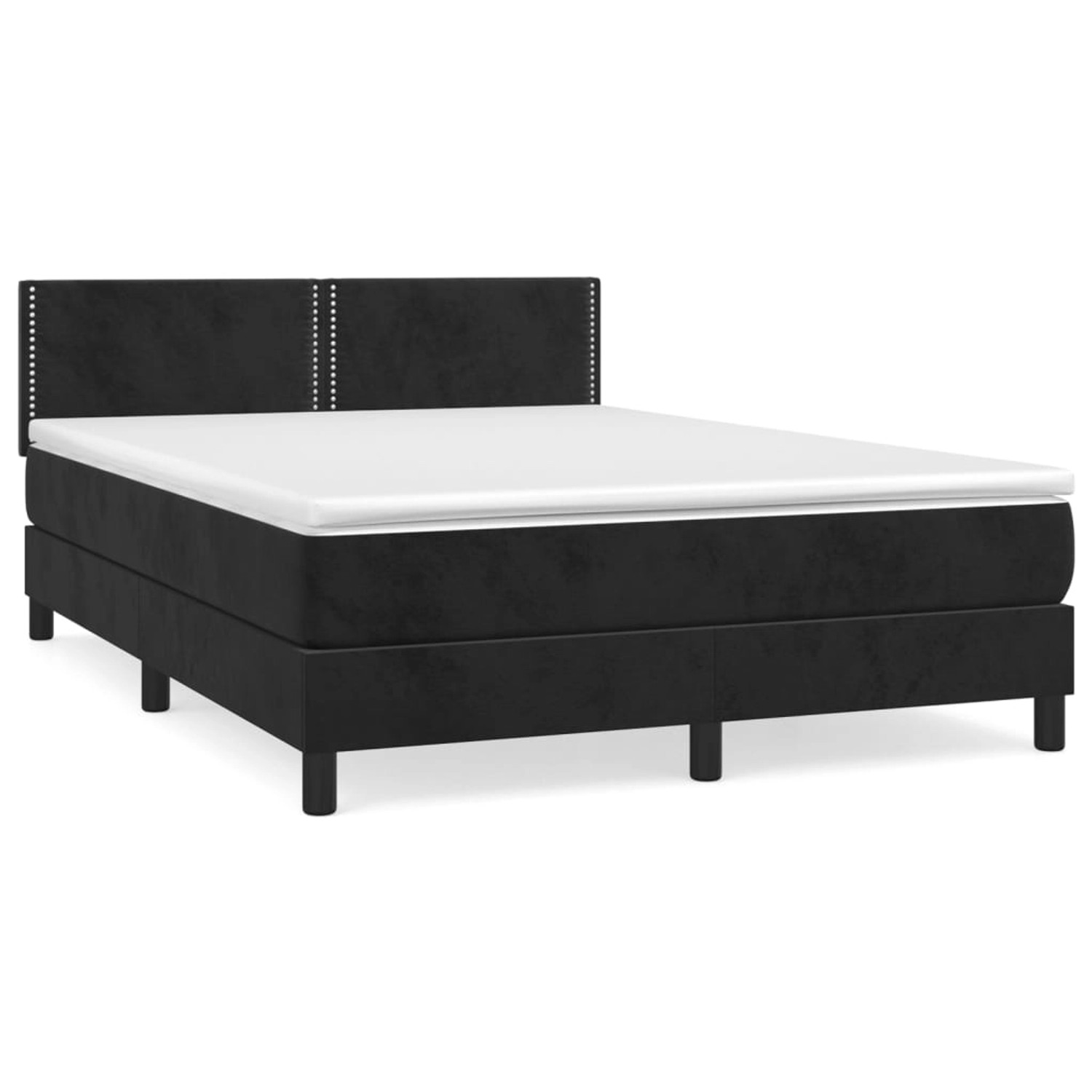 vidaXL Boxspringbett mit Matratze Schwarz 140x200 cm Samt 3141247 günstig online kaufen