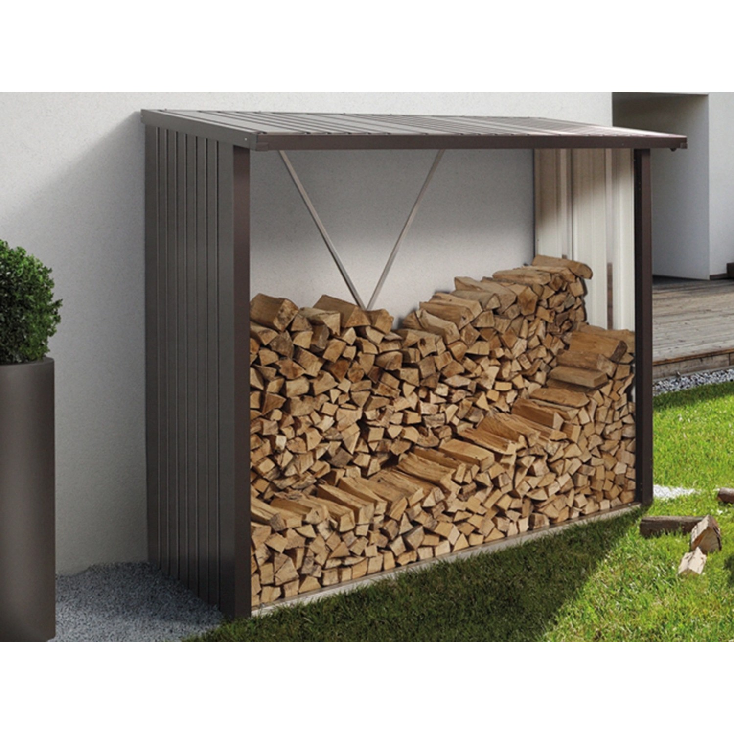 Biohort Kaminholzregal Woodstock 230 214 x 70 cm (Innenmaße B x T x H)