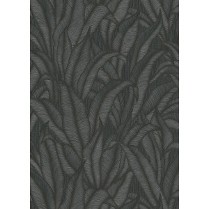 Guido Maria Kretschmer Vliestapete Sansibar, schwarze Blätterstruktur für ein elegantes Wanddesign.