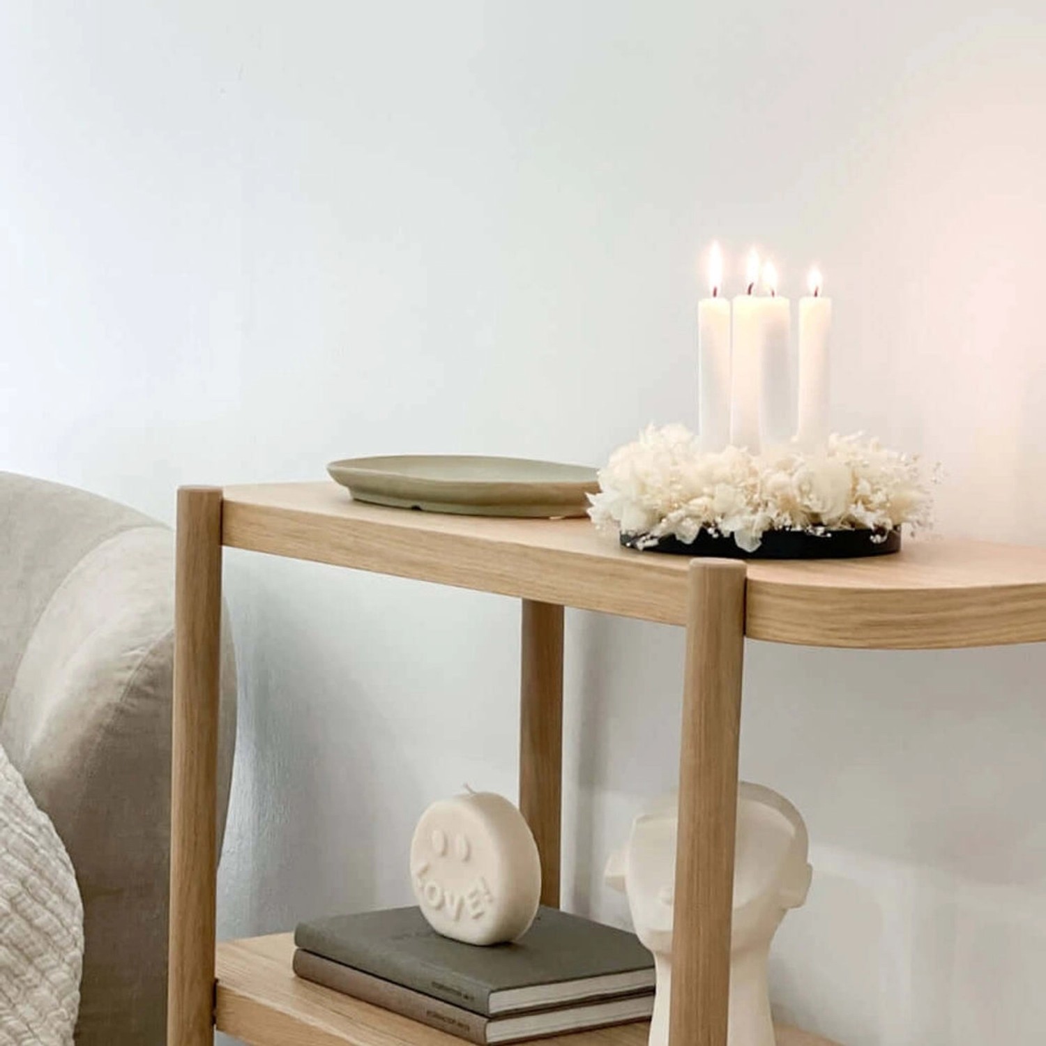 Lykke&You Adventskranz Trockenblumen für Kerzentablett SW günstig online kaufen