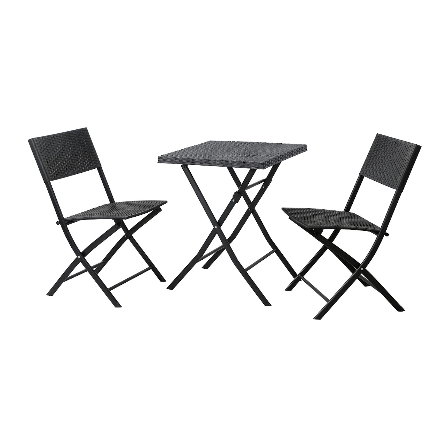 Svita Lima Bistroset 3-teilig 2 Stühle 1 Tisch Balkonset Klappbar Schwarz günstig online kaufen