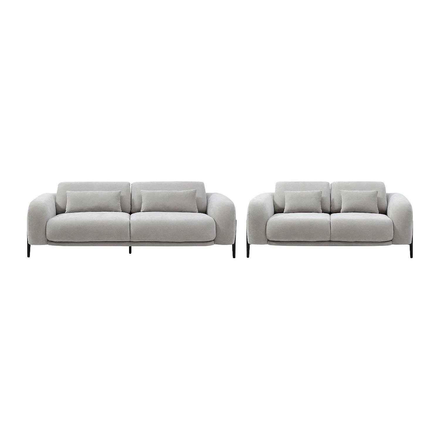Vente-unique Couchgarnitur Aravio Hellgrau 170 cm  210 cm