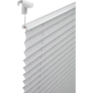 Hellgraues Tageslicht-Spannplissee Valeria, 120x130 cm, für dekorativen Sichtschutz ohne Bohren.