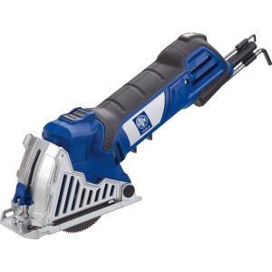 LUX Mini-Tauchkreissäge MTKS-600: Kompakte Handkreissäge in Blau/Schwarz mit Zubehör.