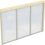 Skan Holz Seitenwand aus Polycarbonat für Terrassenüberdachung, Holzrahmen, klare Doppelstegplatten.