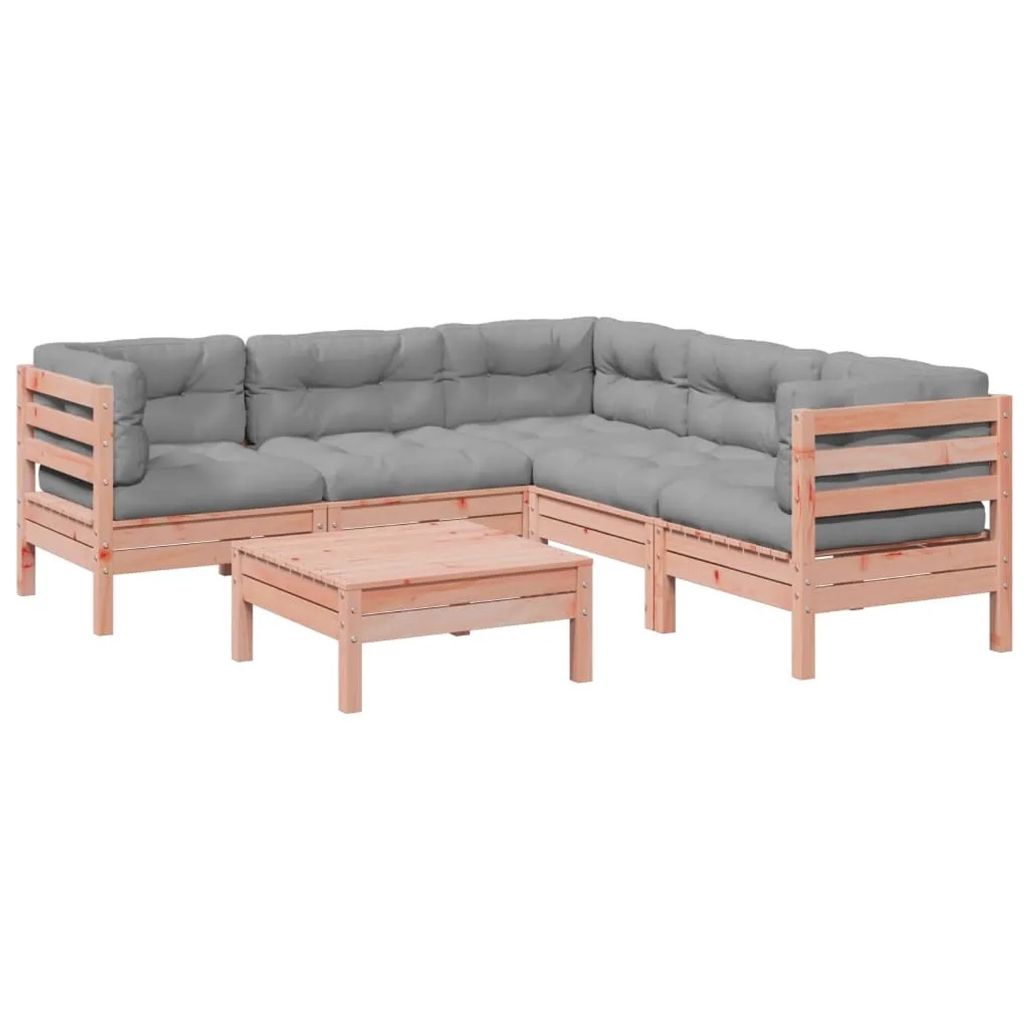 vidaXL 6-Tlg Garten-Sofagarnitur mit Kissen Massivholz Douglasie 3299450 günstig online kaufen