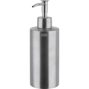 baliv Seifenspender aus Edelstahl in Silber. Moderner Spender für Flüssigseife im Bad.