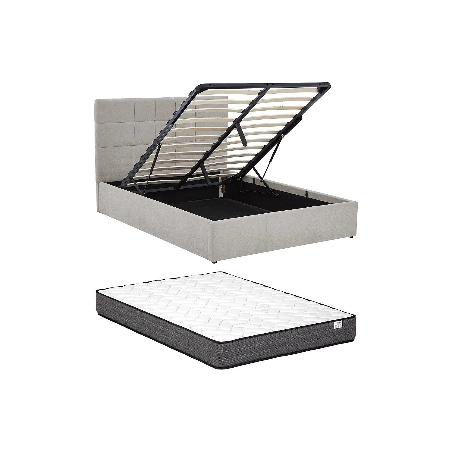 Vente-unique Bett Mit Bettkasten Hopeya Hellgrau 171 cm
