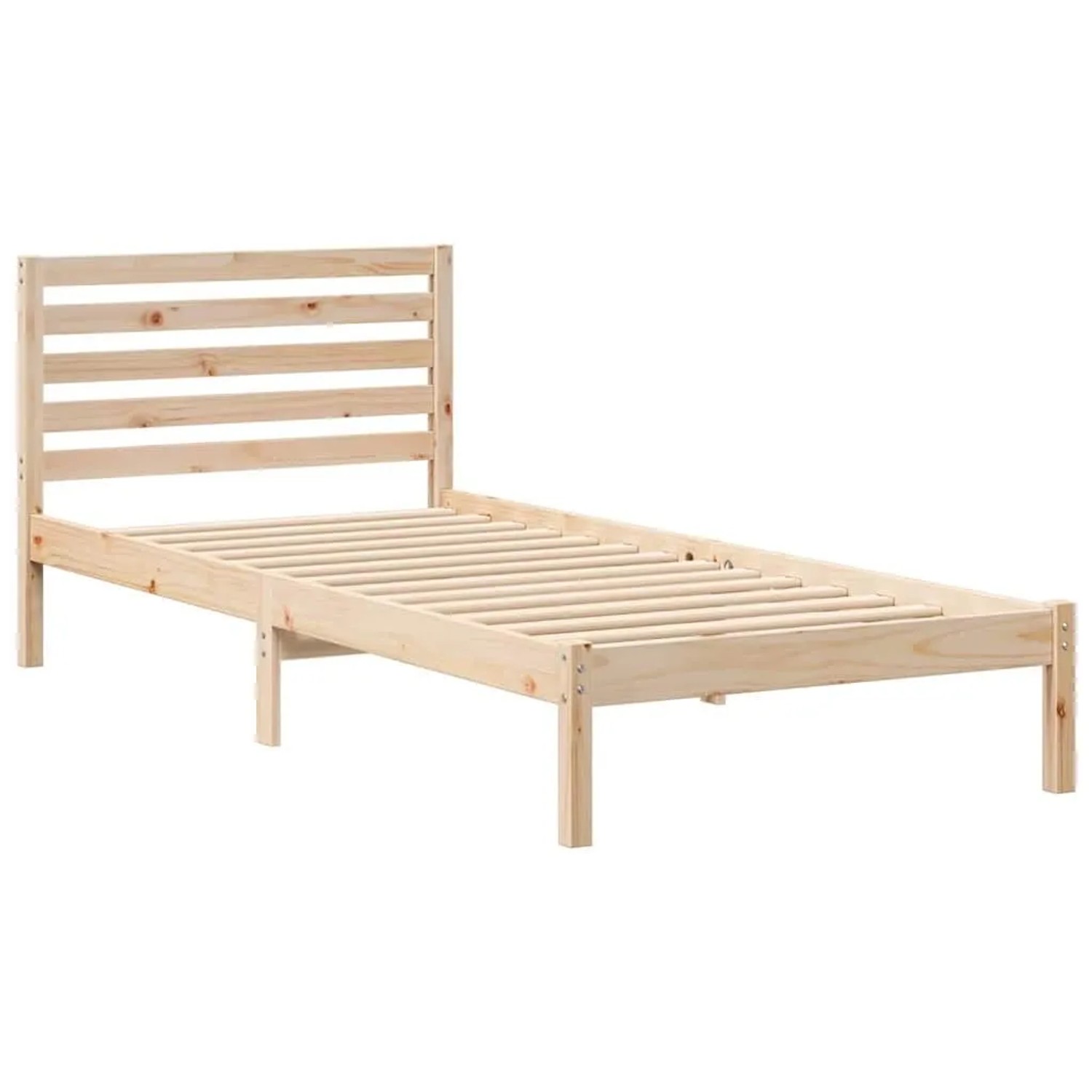 vidaXL Bettrahmen mit Kopfteil Braun 80 x 210 cm Massives Kiefernholz 872302