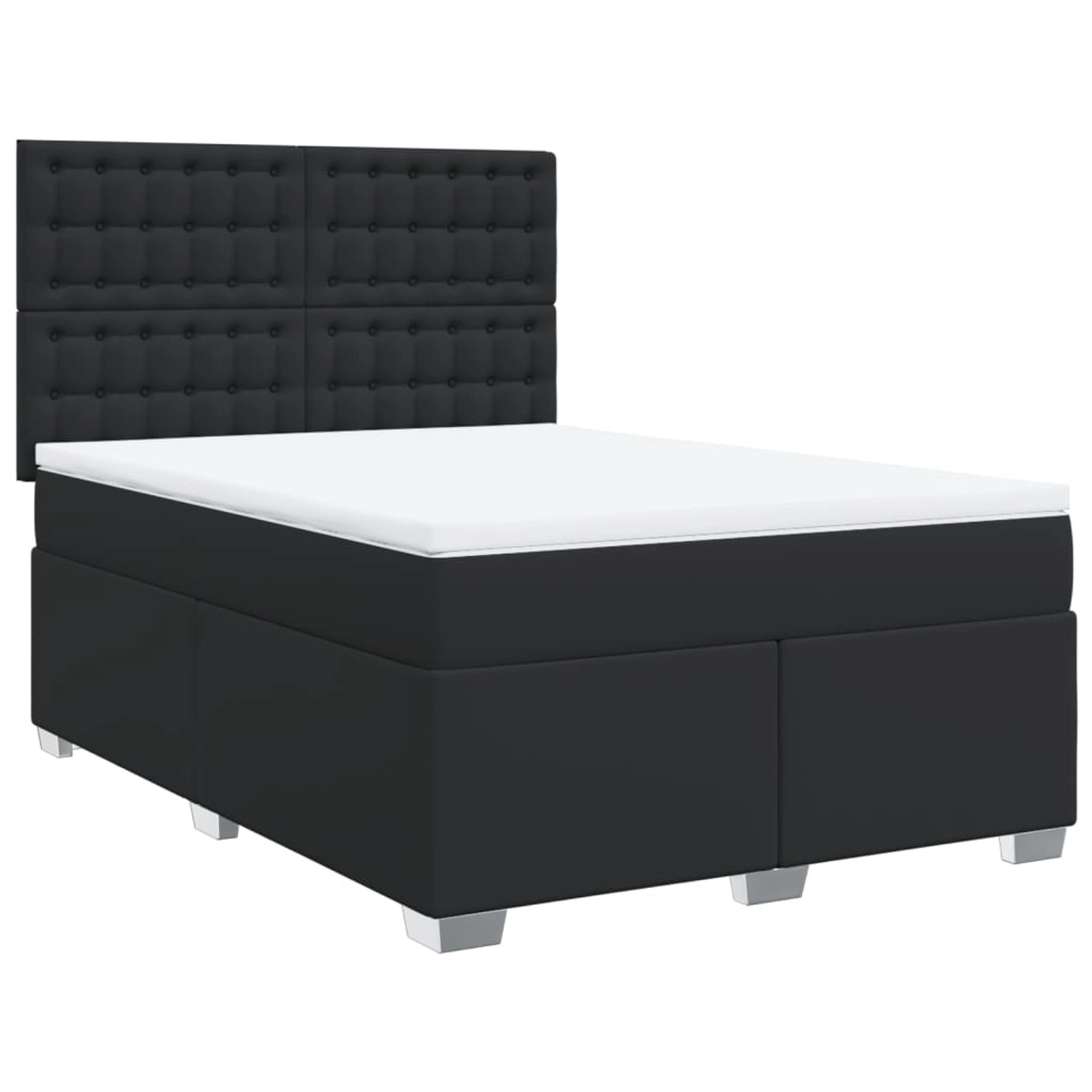 vidaXL Boxspringbett mit Matratze Schwarz 140x190 cm Kunstleder2103987 günstig online kaufen