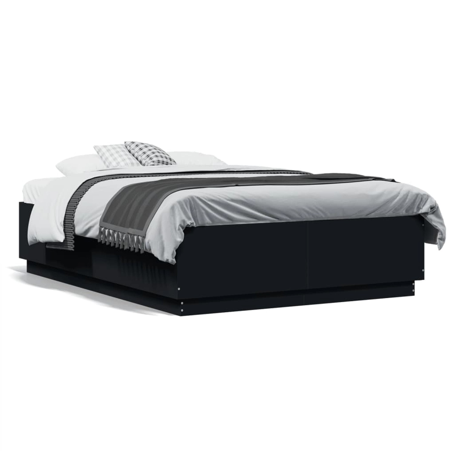 vidaXL Bettgestell Schwarz 140x190 cm Holzwerkstoff 3209731 günstig online kaufen