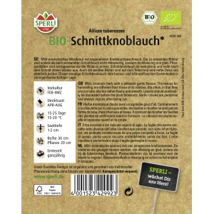 Samenpackung Sperli Bio Schnittknoblauch: Mehrjähriges Würzkraut für Beet und Kübel.