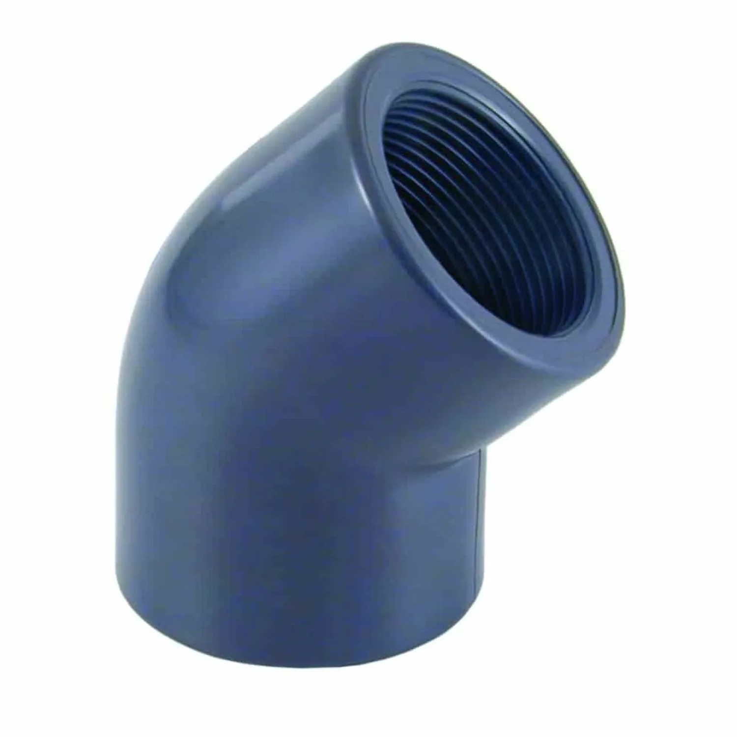 Cepex PVC Winkel 45 Grad Muffe IG 40 mm PN10 Blau