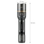 LED Akku-Taschenlampe, dimmbar & zoombar, 450lm, 5000K, IPX7. Ideal für Outdoor-Aktivitäten.