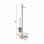 Freistehende WC-Bürstengarnitur mit Papierhalter, Chrom-Edelstahl Design für moderne Badezimmer.