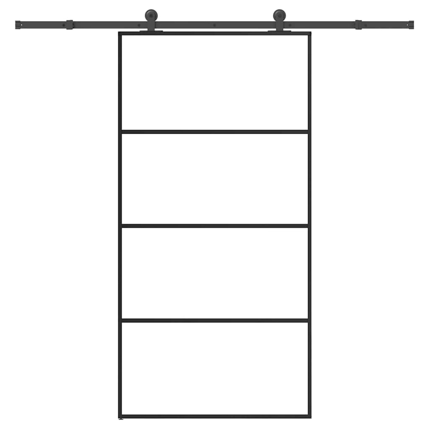 vidaXL Schiebetür mit Beschlag 102,5x205 cm ESG-Glas & Aluminium 3332879 günstig online kaufen